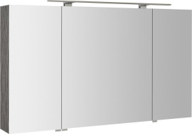 Sapho MIRRÓ galerka s LED osvětlením, 3x dvířka, 120x70x16cm, dub stříbrný MC121-0011