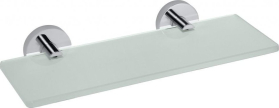 Sapho X-ROUND E skleněná polička 300x130mm, mléčné sklo, chrom XR601