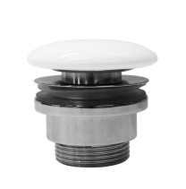 GSI GSI umyvadlová výpust 5/4“, neuzavíratelná, keramická zátka, 5-65mm, bílá ExtraGlaze PVC11