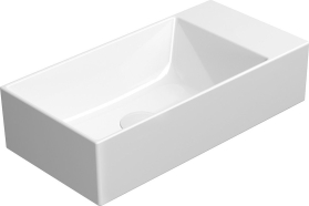 GSI KUBE X keramické umývátko 50x25cm, broušená spodní hrana, bez otvoru, pravé/levé, bílá ExtraGlaze 94869011
