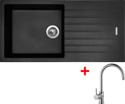 Granitový dřez Sinks PERFECTO 1000 Pureblack + Vitalia G15026