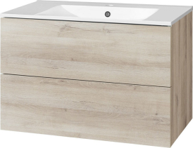 Mereo Aira, koupelnová skříňka s keramickým umyvadlem 81 cm, dub Kronberg CN721