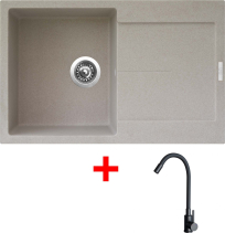 Granitový dřez Sinks ULTIMA 790 Avena + ELASTA černá matná G25129