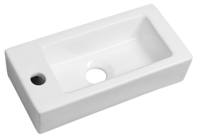 Sapho ZOE keramické umývátko 37x18 cm, otvor pro baterii vlevo, bílá AR496