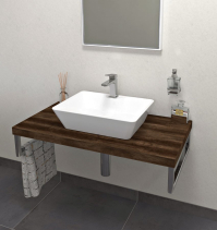 Sapho AVICE deska pod umyvadlo 100x50cm, tl.5cm, dub tmavý AV1011
