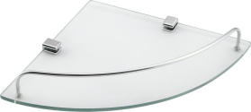 Aqualine RUMBA skleněná rohová police 250x42x250mm, čiré sklo RB115