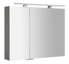 Sapho MIRRÓ galerka s LED osvětlením, 90x70x16cm, dub stříbrný MC090-0011