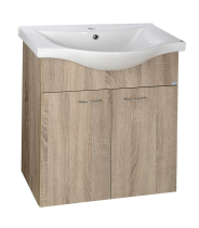 Aqualine KERAMIA FRESH umyvadlová skříňka 60, 6x74x34cm, dub platin 50065