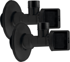 Aqualine Rohový kulový ventil 1/2"x3/8", pár, černá mat 5306B
