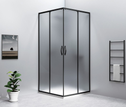 Gelco SIGMA SIMPLY BLACK čtvercový sprchový kout 800x800 mm, rohový vstup, sklo Brick GS2480B-01