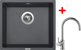 Granitový dřez Sinks FRAME 457 Titanium + Vitalia G7872