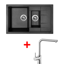 Granitový dřez Sinks CRYSTAL 780.1 Metalblack+ELKA CR780174ELCL
