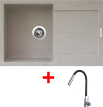 Granitový dřez Sinks ULTIMA 790 Avena + ELASTA S nerez/černá G25329
