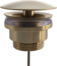 Silfra Umyvadlová výpust 5/4“, neuzavíratelná, velká zátka, 5-55mm, zlato mat UD52596P