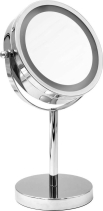 Ridder DAISY kosmetické zrcátko na postavení LED, Ø 150mm, oboustranné, chrom 03111000