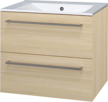Mereo Bino, koupelnová skříňka s keramickým umyvadlem 61 cm, dub Sand Barbdra CN630