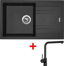 Granitový dřez Sinks LINEA 780 Metalblack + Elka černá matná G4774