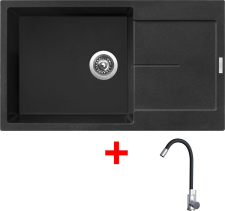 Granitový dřez Sinks ULTIMA 860 XXL Metalblack + Elasta nerez/černá G22274