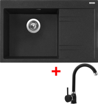 Granitový dřez Sinks RIM 780 L Granblack + Polo GR G4930