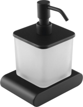 Sapho FLORI dávkovač mýdla, 300ml, mléčné sklo, černá mat RF019/15