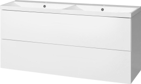 Mereo Aira, koupelnová skříňka s umyvadlem z litého mramoru 121 cm, bílá CN713M