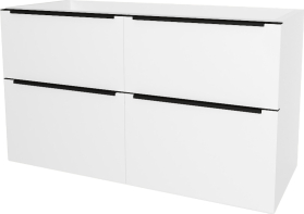 Mereo Mailo, koupelnová skříňka 121 cm, černé madlo, Multidecor, Bílá lesk perlička CN593SBBIEL