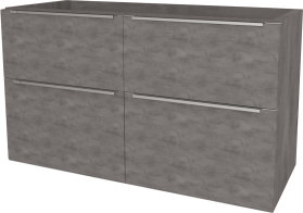 Mereo Mailo, koupelnová skříňka 121 cm, chrom madlo, Multidecor, Beton tmavě šedý CN593SBET2