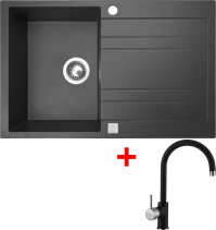 Granitový dřez Sinks GRANDE 800 Granblack+VITALIA GR GRA30VIGR30