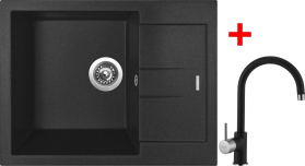 Granitový dřez Sinks AMANDA 650 Metalblack + Vitalia GR G11574