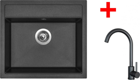 Granitový dřez Sinks SOLO 560 Metalblack + ARCO černá matná G23674