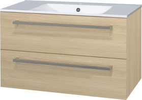 Mereo Bino, koupelnová skříňka s keramickým umyvadlem 101 cm, dub sand Barbera CN632