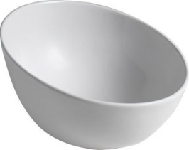 Sapho DOME OBLIQUO keramické umyvadlo na desku vysoké, Ø 44, 5cm, bílá WH031