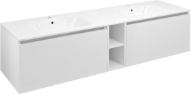 Sapho LOREA skříňka s dvojumyvadlem 161x46x51, 5cm (70+20+70cm), bílá mat LE070-3131-07