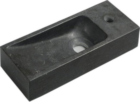 Sapho BLOK kamenné umývátko 38x14cm, baterie vpravo, antracit 2401-31