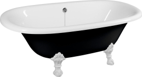 Polysan REGATA volně stojící vana 175x85x61cm, nohy bílé, černá/bílá 10261