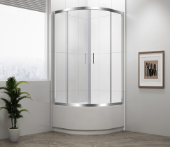 Polysan SELMA čtvrtkruhová sprchová zástěna 900x900x1650mm, čiré sklo MD2516