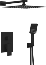 Sapho CUBEMIX podomítkový sprchový set s pákovou baterií, 2 výstupy, vyústění, černá mat CM042B-01