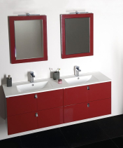 Sapho Koupelnový set MITRA 120, dvojumyvadlo, bordo KSET-007
