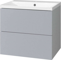 Mereo Aira, koupelnová skříňka s umyvadlem z litého mramoru 61 cm, šedá CN730M