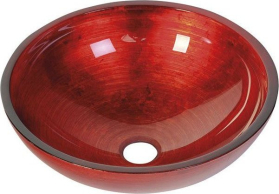 Sapho MURANO ROSSO IMPERO skleněné umyvadlo na desku, průměr 40cm, červená AL5318-63