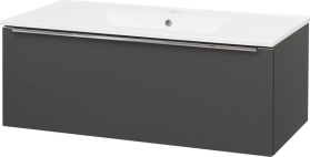 Mereo Mailo, koupelnová skříňka s keramickým umyvadlem 101 cm, antracit, chrom madlo CN537
