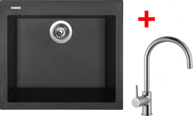 Granitový dřez Sinks CUBE 560 Pureblack + Vitalia G9426