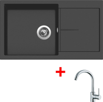 Granitový dřez Sinks INFINITY 860 NANO Nanoblack+MIX 35 IN860N6MI35CL