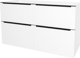 Mereo Mailo, koupelnová skříňka 121 cm, černé madlo, Multidecor, Arktická bílá CN593SBBIAA