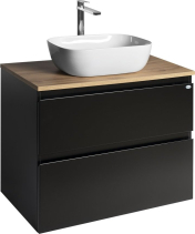 Aqualine ALTAIR skříňka s deskou 78, 5 cm, černá mat/dub emporio AI680-01