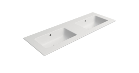 GSI PURA keramické dvojumyvadlo Slim 122x46cm, bez otvoru, bílá mat 8888009