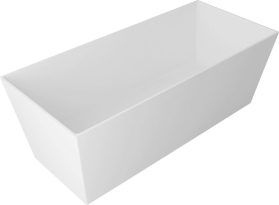 Gelco KVADRIE volně stojící vana 1590x650x550mm, litý mramor, bílá lesk GVKV1590