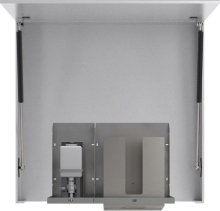 NOFER ESSENTIA zrcadlová skříňka 700 mm s automatickým dávkovačem mýdla a zásobníkem na papírové ručníky MUM000123