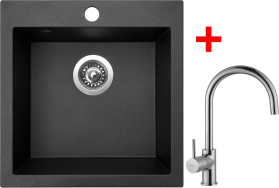 Granitový dřez Sinks VIVA 455 Metalblack + Vitalia G274