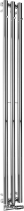 Sapho PILON otopné těleso 196x1800mm, se třemi háčky pro ručník, chrom IZ126T